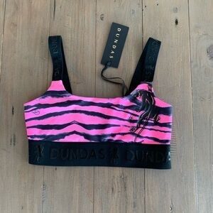 Dundas pink sports bra crop top NWT